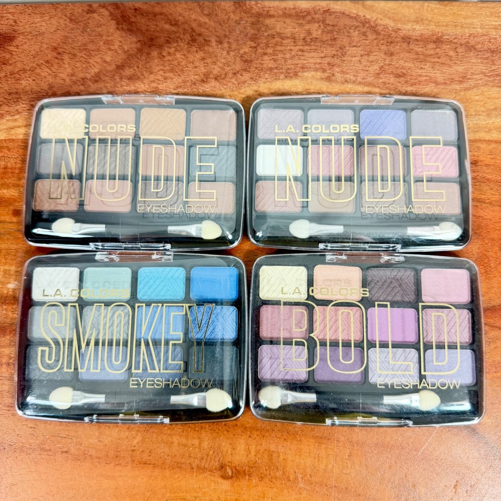 LA Colors Eyeshadow Palette Set 4pc Trendy Glamorous Supernatural Chic 12 Shades